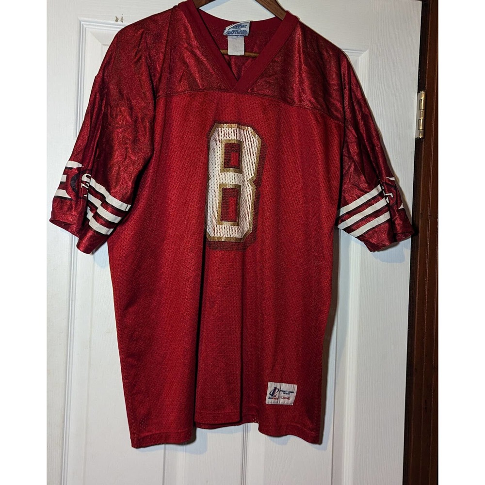 Vintage San Francisco 49ers Jersey Mens L Red NFL Steve Young Logo Athletic #8